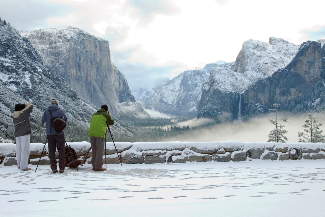 Tunnel View Winter Photographers by Yosemite Conservancy/Nancy Robbins