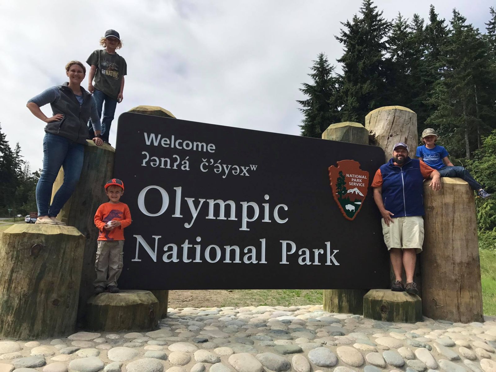 The Puglisi family at Olympic National Park.