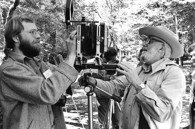 Ansel Adams and Alan Ross during a workshop in Yosemite by Frank Niemeir