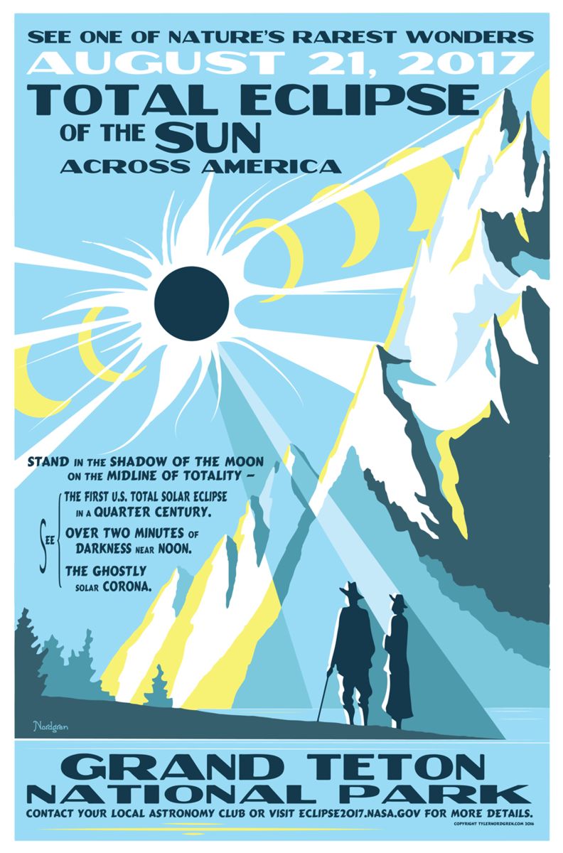 Grand Teton National Park eclipse - poster by Tyler Nordgren