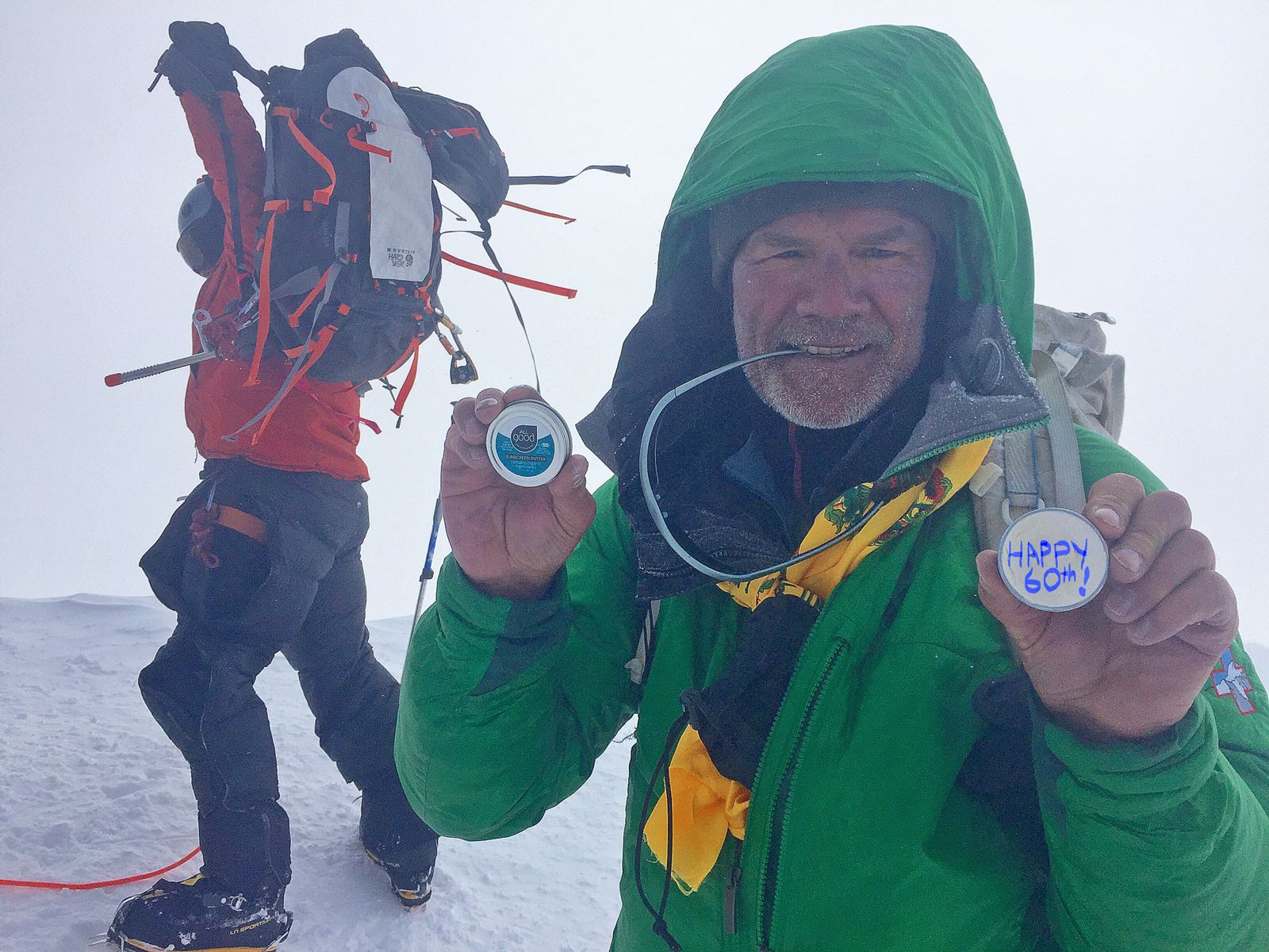 Jon Waterman park service patrol in Denali National Park, celebrating the centennial year of the national park service atop North America’s highest peak, Denali, on his 60th birthday.