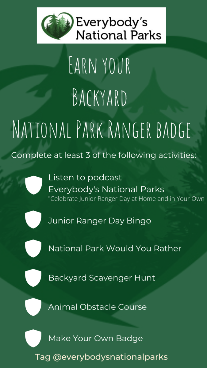 Earn Your Backyard National Park Ranger Badge printable