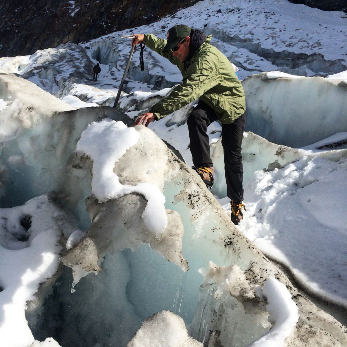 Park Geologist Greg Stock at the Lyell and Maclure Glaciers by Jean Redle