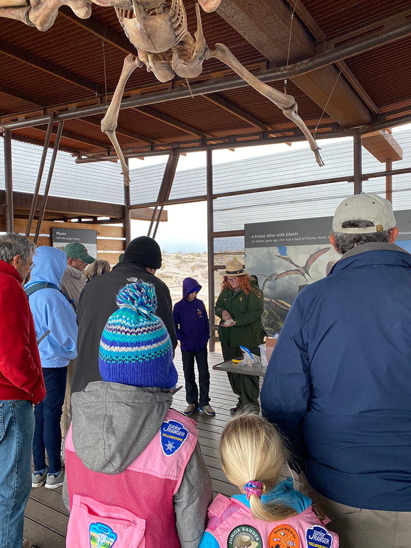 Attending Ranger Talk on Rocks and Bones