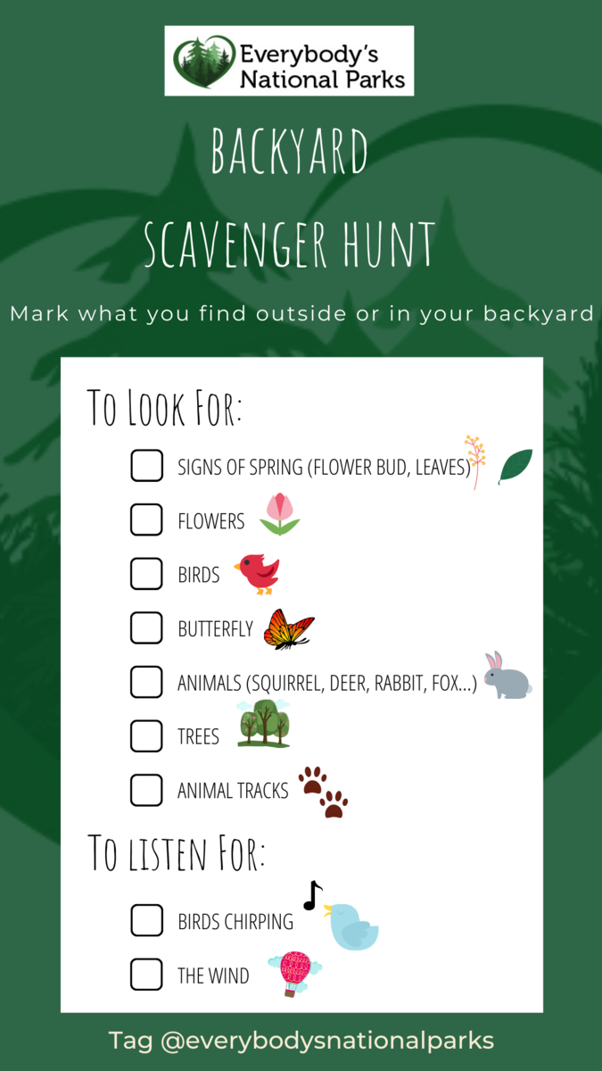 Backyard Scavenger Hunt printable