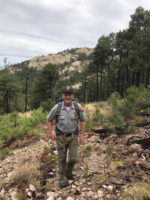 Don Swann hiking in Saguaro National Park