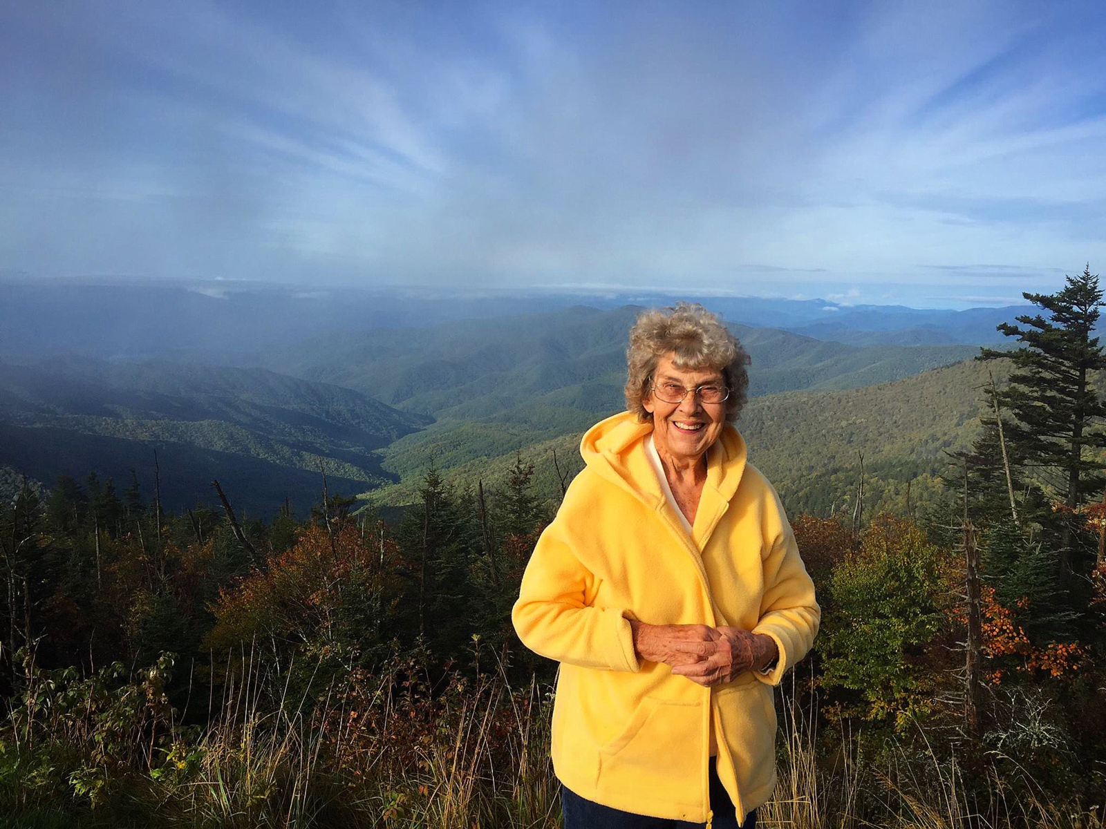 Grandma Joy at the top of Clingman's Dome, Great Smoky Mountains National Park, Tennessee