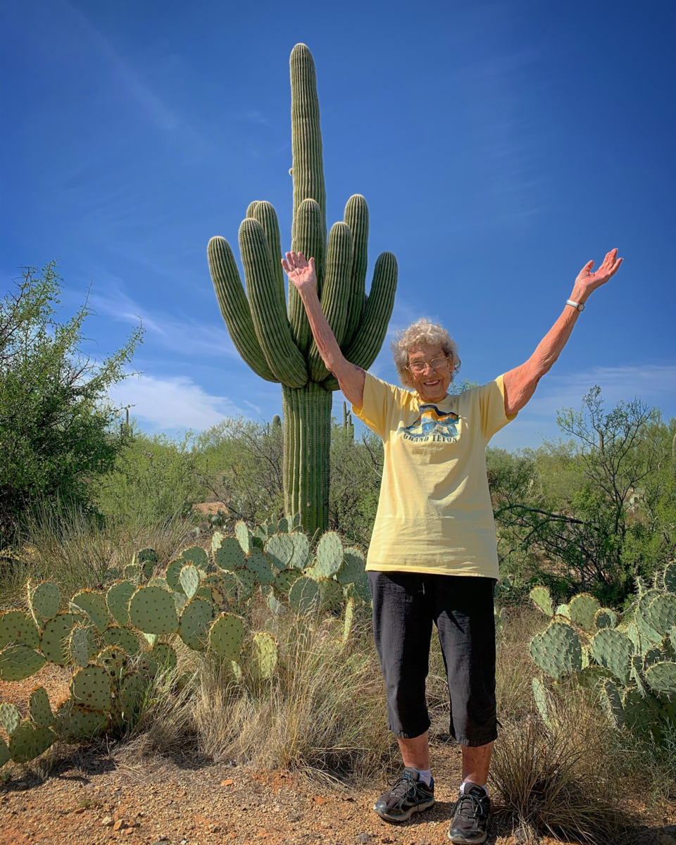 Grandma Joy at Saguaro National Park, Arizona