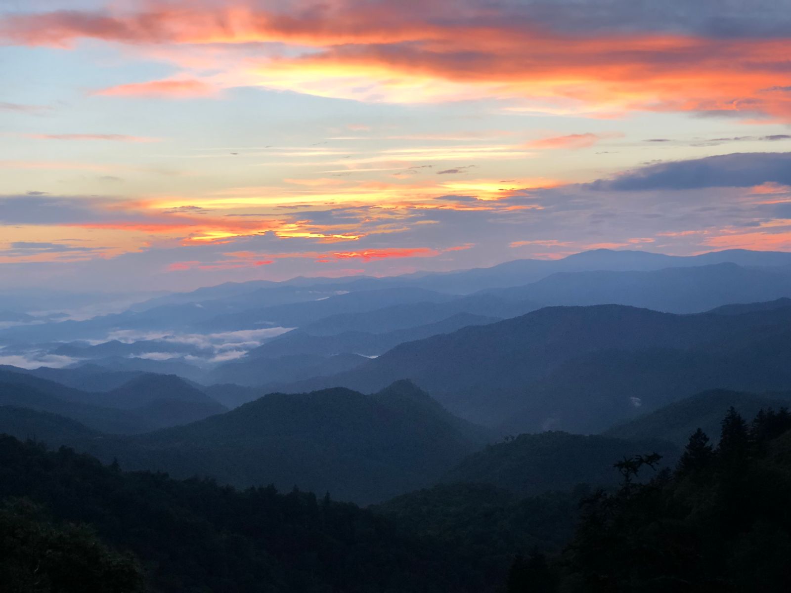 Sunset in Great Smoky Mountains National Park - photo by Jason Frye