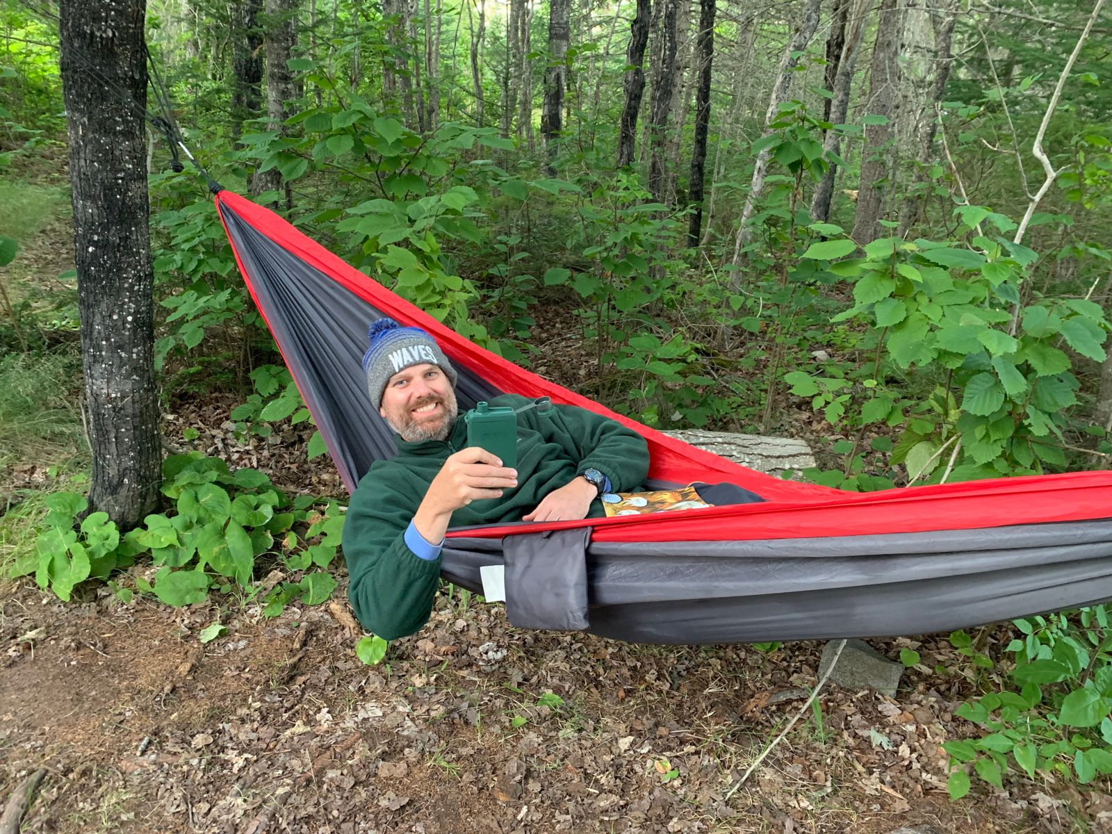 Bryan relaxing in his hammock at the Lake Ritchie Campground