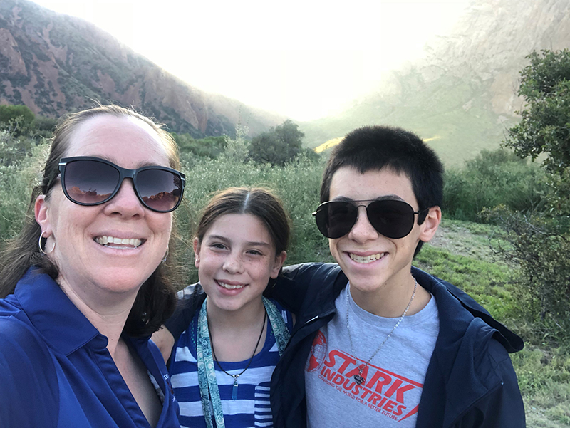 Courtney Lyons-Garcia with her children in the Basin. Photo by Courtney Lyons-Garcia.