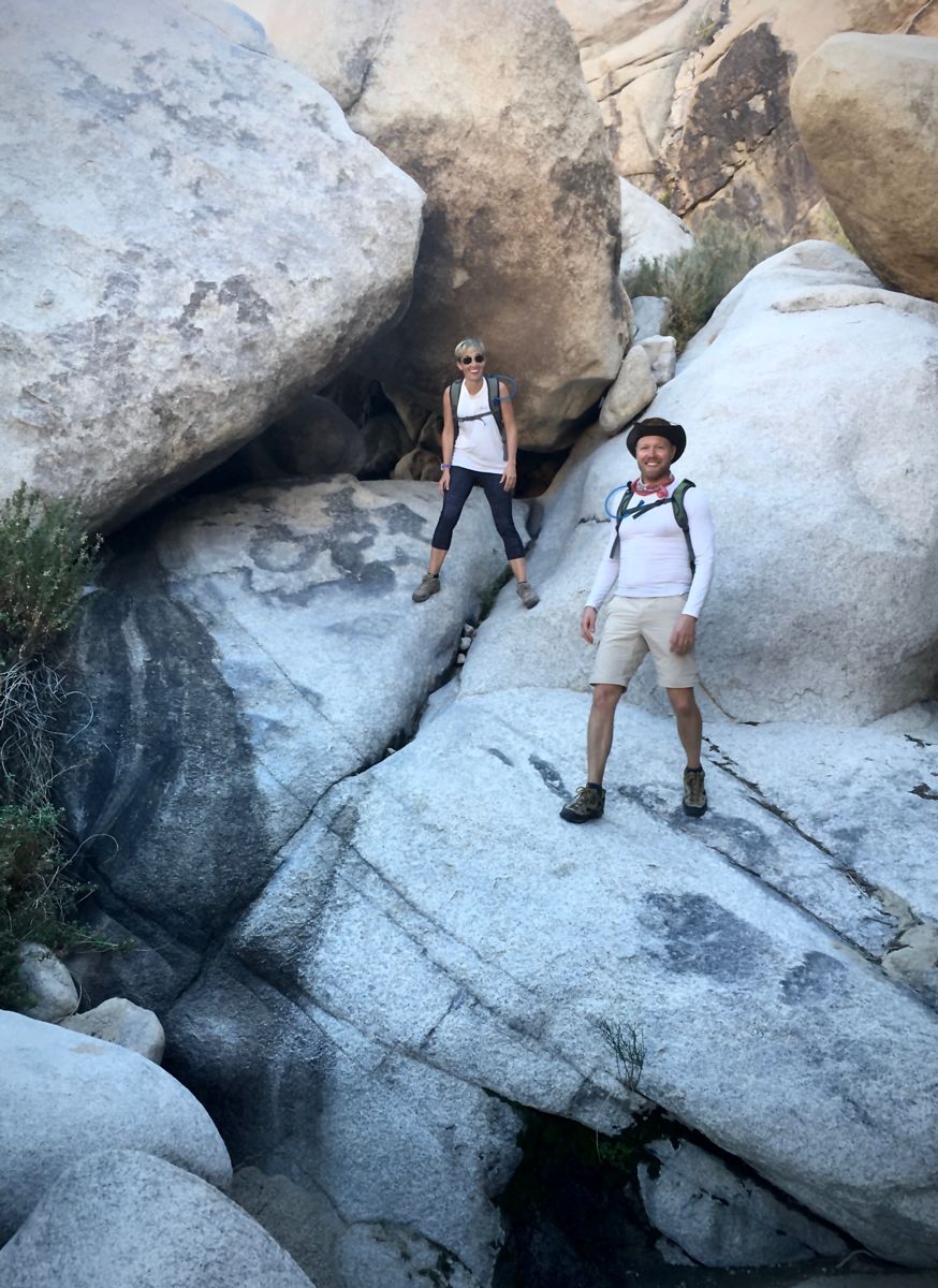 Jessica and her husband Jason in Joshua Tree National Park - part of several road trips in The Open Road - Photo by Scott Dunn