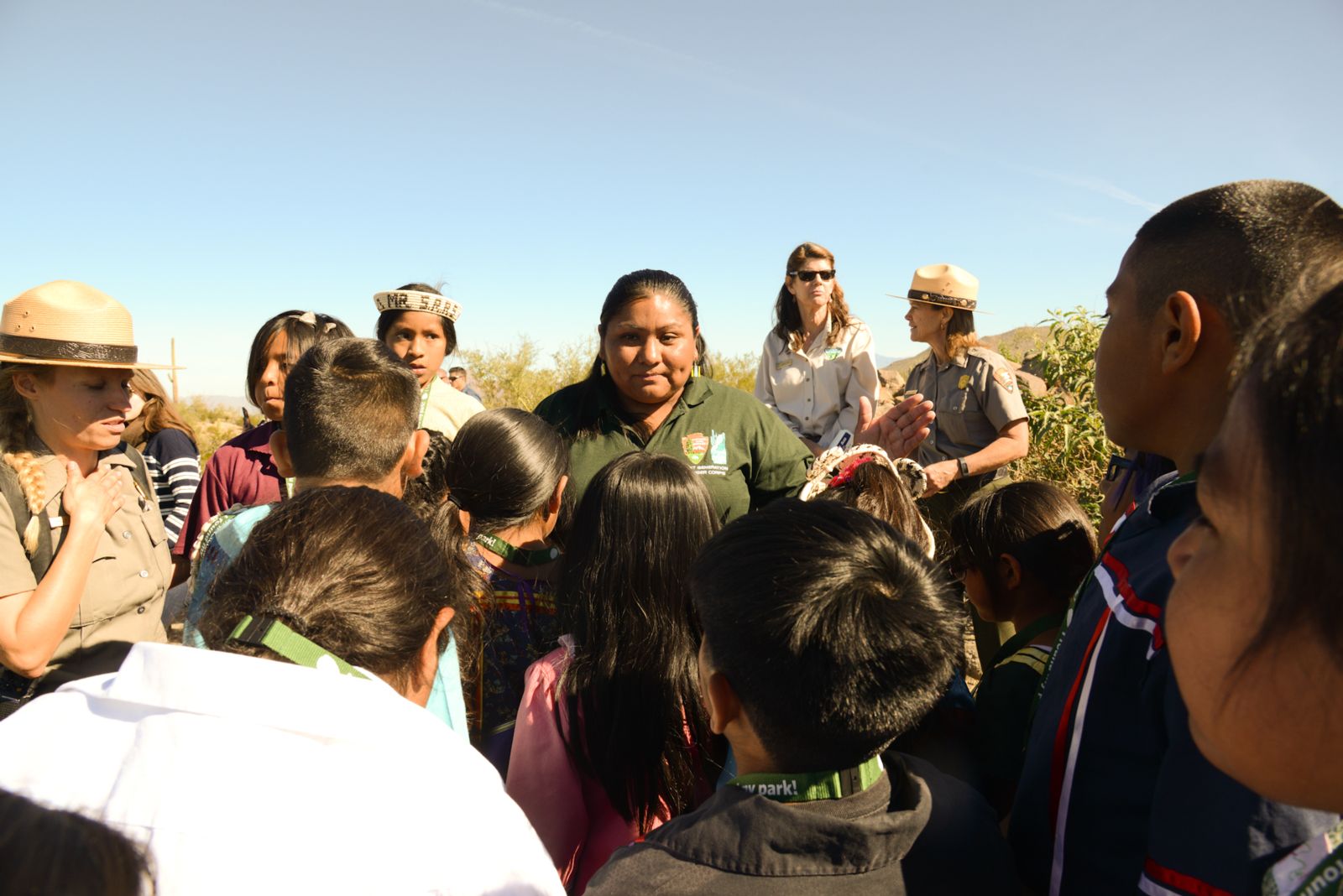 Tina Vavages and students