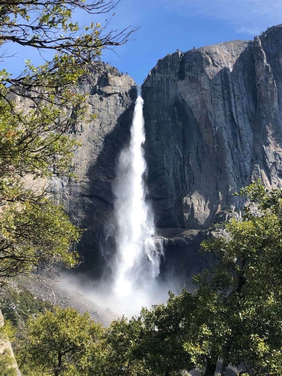 A picturesque view of Upper Yosemite Falls